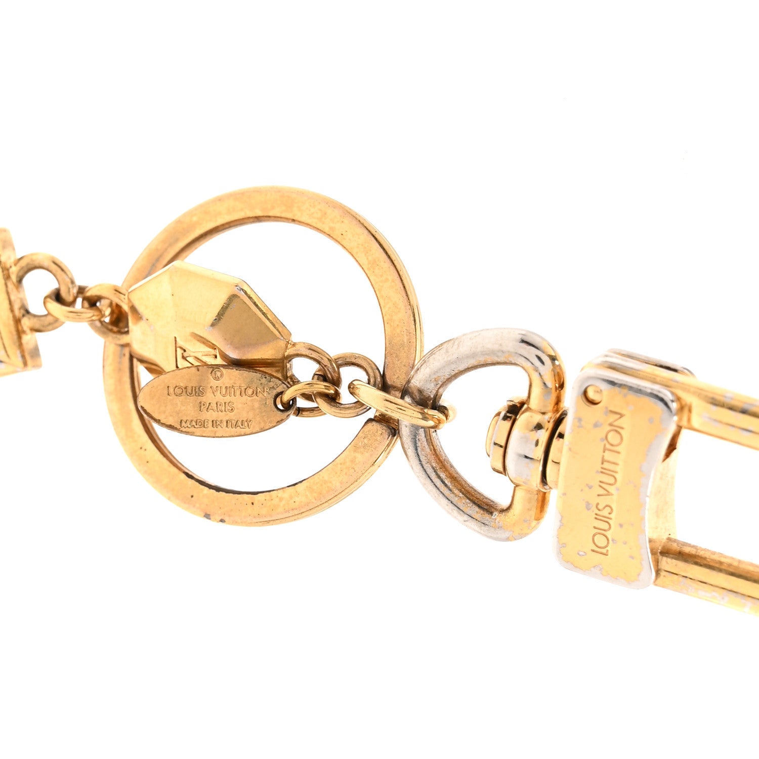 Louis Vuitton Metal LV Facettes Bag Charm Key Holder Gold 1845638