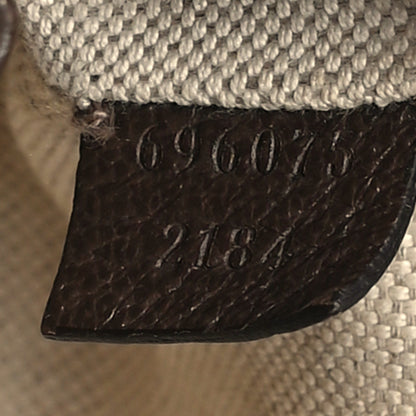 Gucci Monogram Jumbo GG Textured Dollar Calfskin Web Mini Crossbody Bag Camel Ebony New Acero 7 of 13