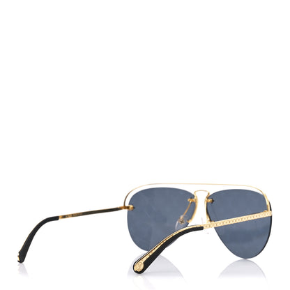 Louis Vuitton Metal Monogram Grease Sunglasses Z1172W Gold 4 of 8