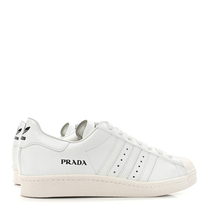 Prada X ADIDAS Calfskin Mens Superstar 450 Low Top Sneakers 8 White 5 of 10