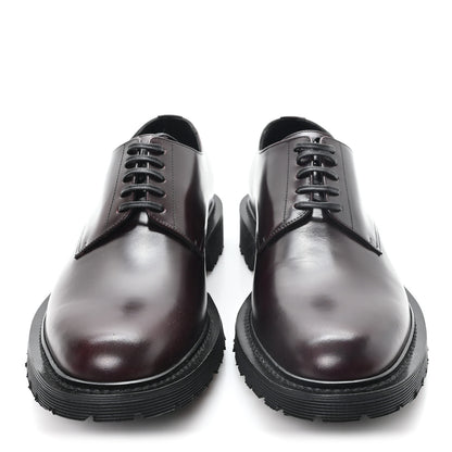 Saint Laurent Calfskin Mens Army 20 Derby Shoes 43 Dark Wine 3 of 9