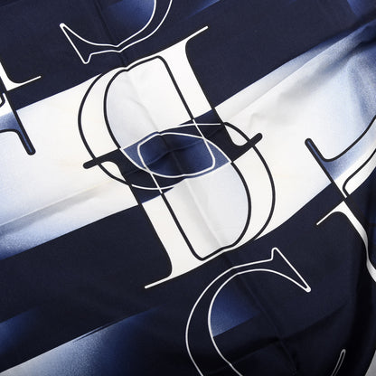 Christian Dior Silk CD Square Scarf Navy White 4 of 5