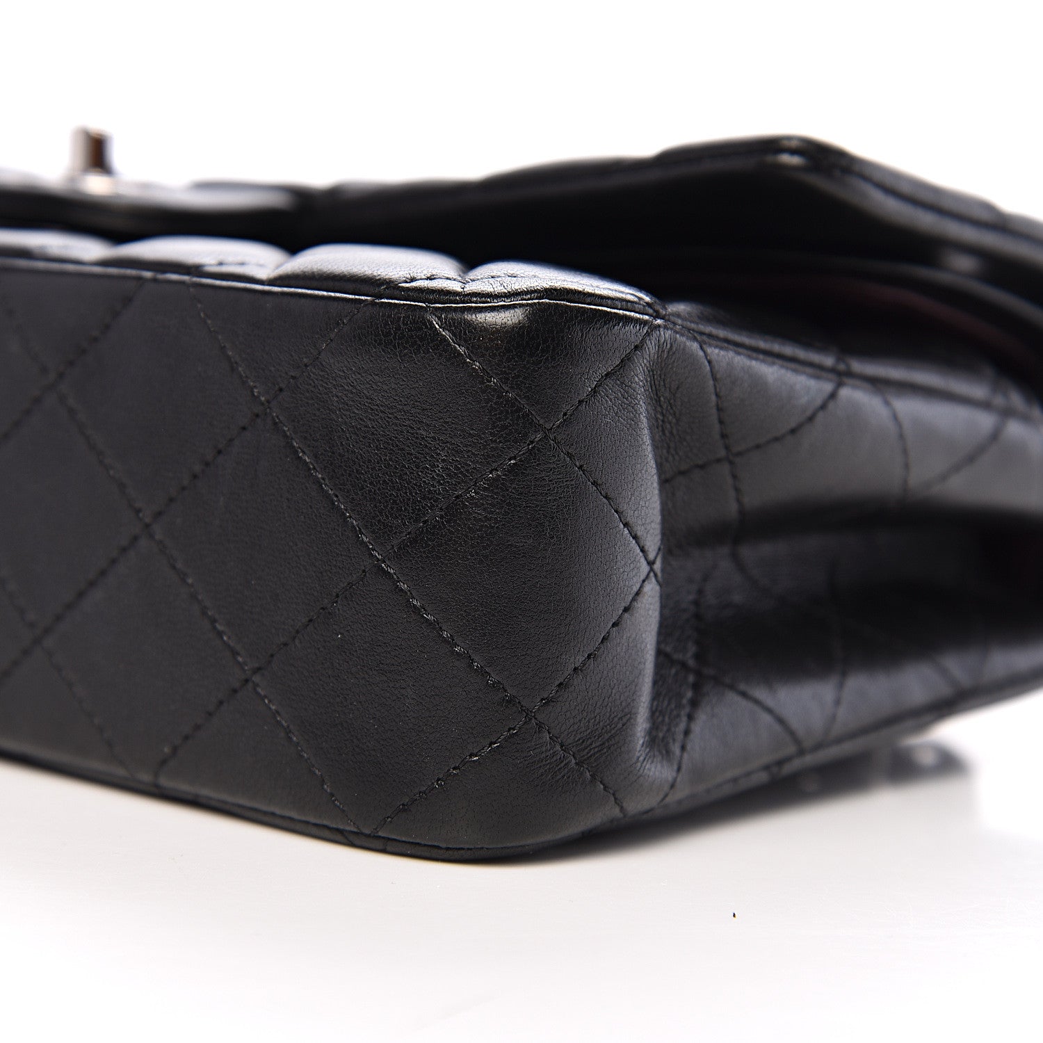 Chanel Lambskin Quilted Medium Double Flap Black 14 of 15