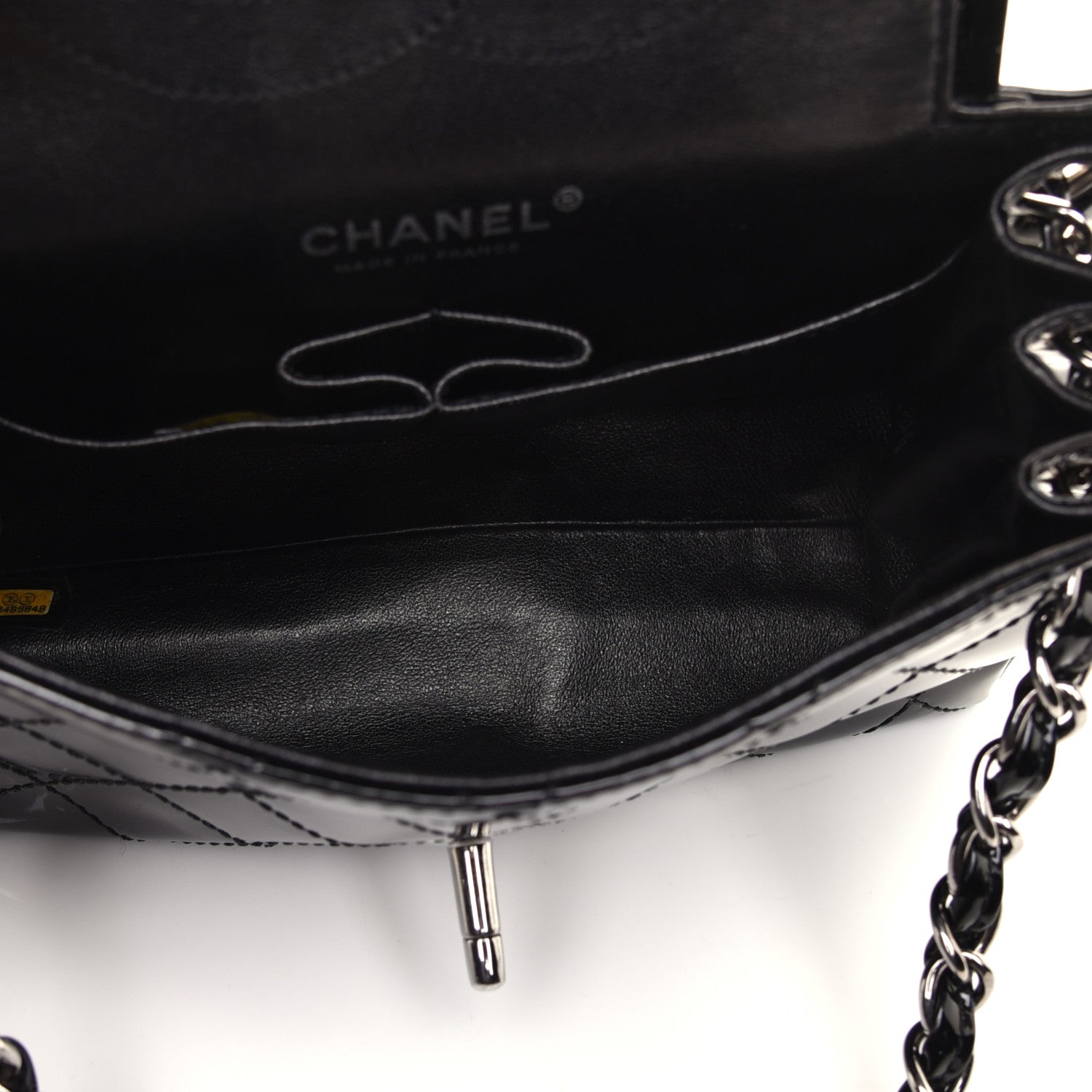 Chanel Patent Quilted Accordion Double Flap Black 5 of 9