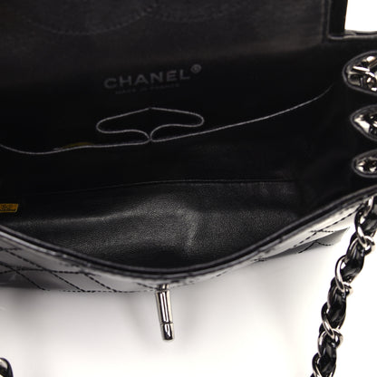 Chanel Patent Quilted Accordion Double Flap Black 5 of 9