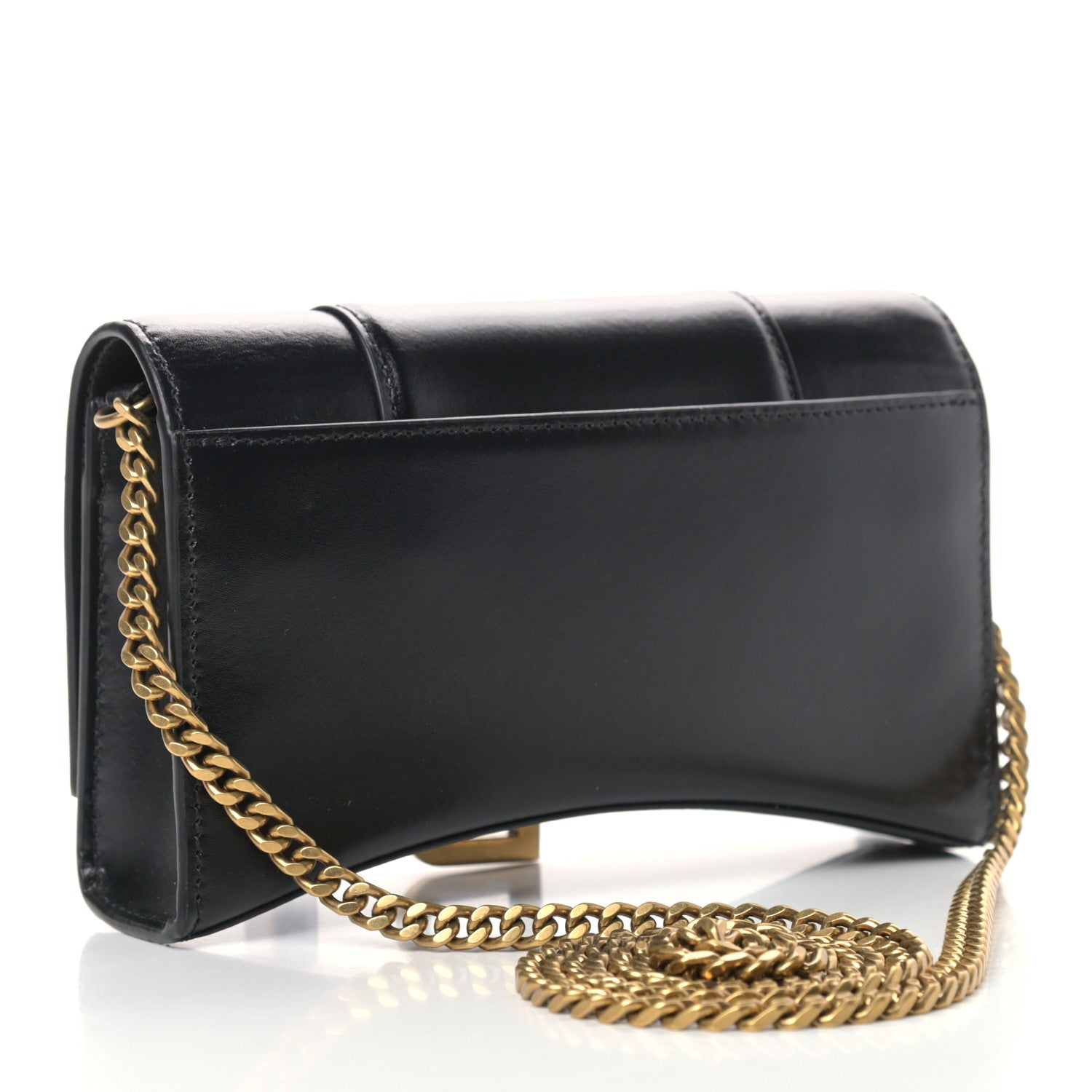 Balenciaga Shiny Box Calfskin Hourglass Chain Bag Black 2 of 8