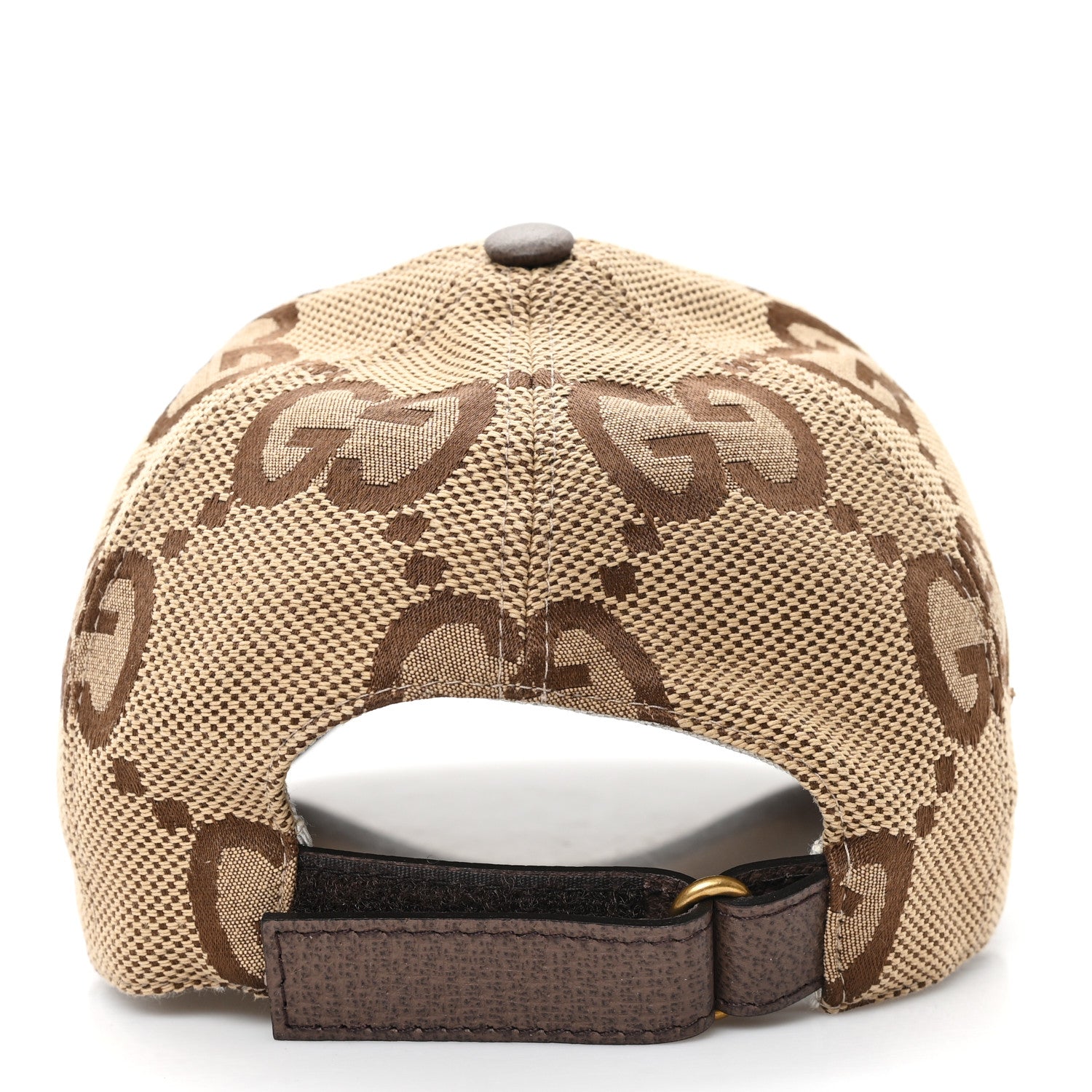 Gucci Monogram Jumbo GG Baseball Hat M 57 Camel Ebony 5 of 9