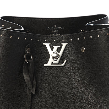Louis Vuitton Soft Calfskin Lockme Studs Bucket Black 10 of 10