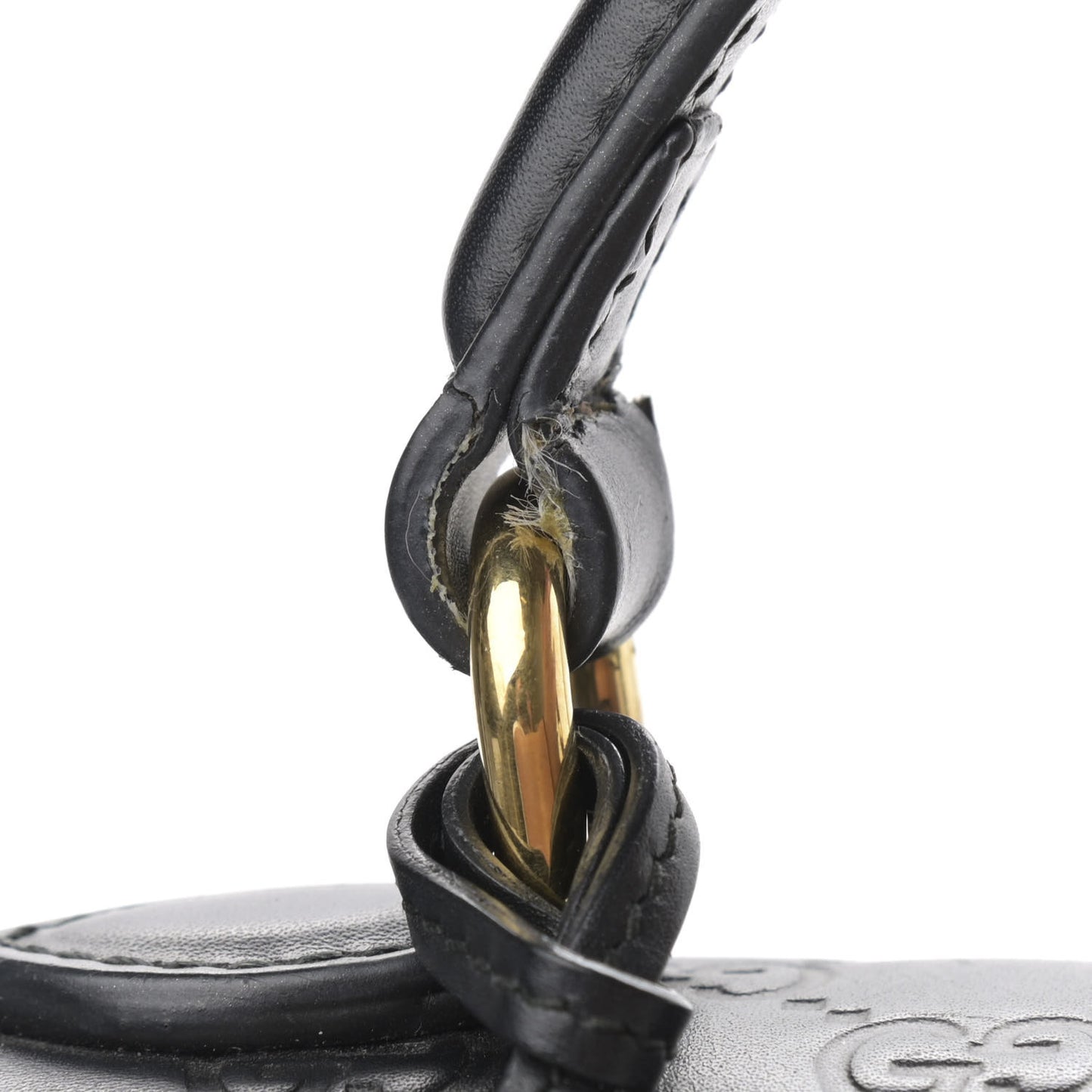 Guccissima Signature Small Padlock Top Handle Bag Black