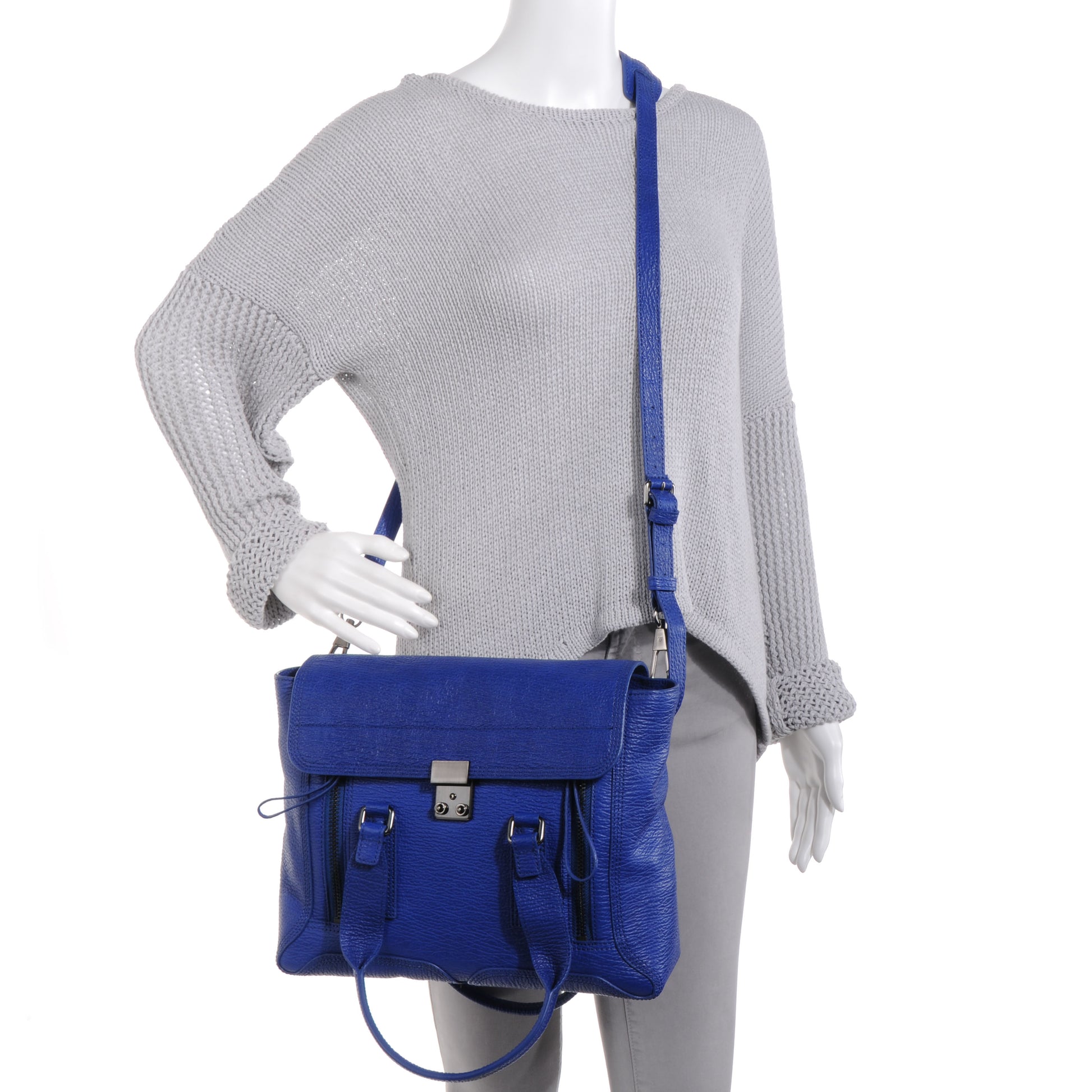 3.1 Phillip Lim 3.1 Medium Pashli Satchel Cobalt Blue 2 of 10