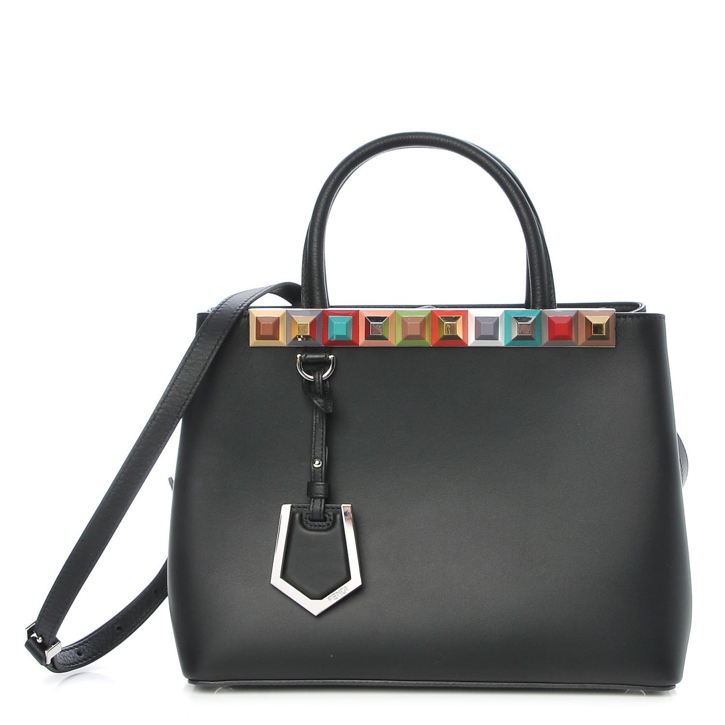 Vitello Baltico Dolce Studded Petite 2Jours Tote Black Multicolor