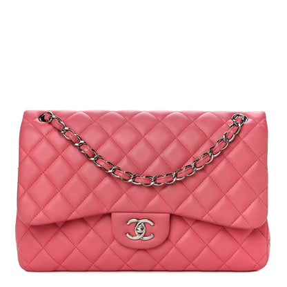 Chanel Lambskin Quilted Jumbo Double Flap Pink 1 of 12