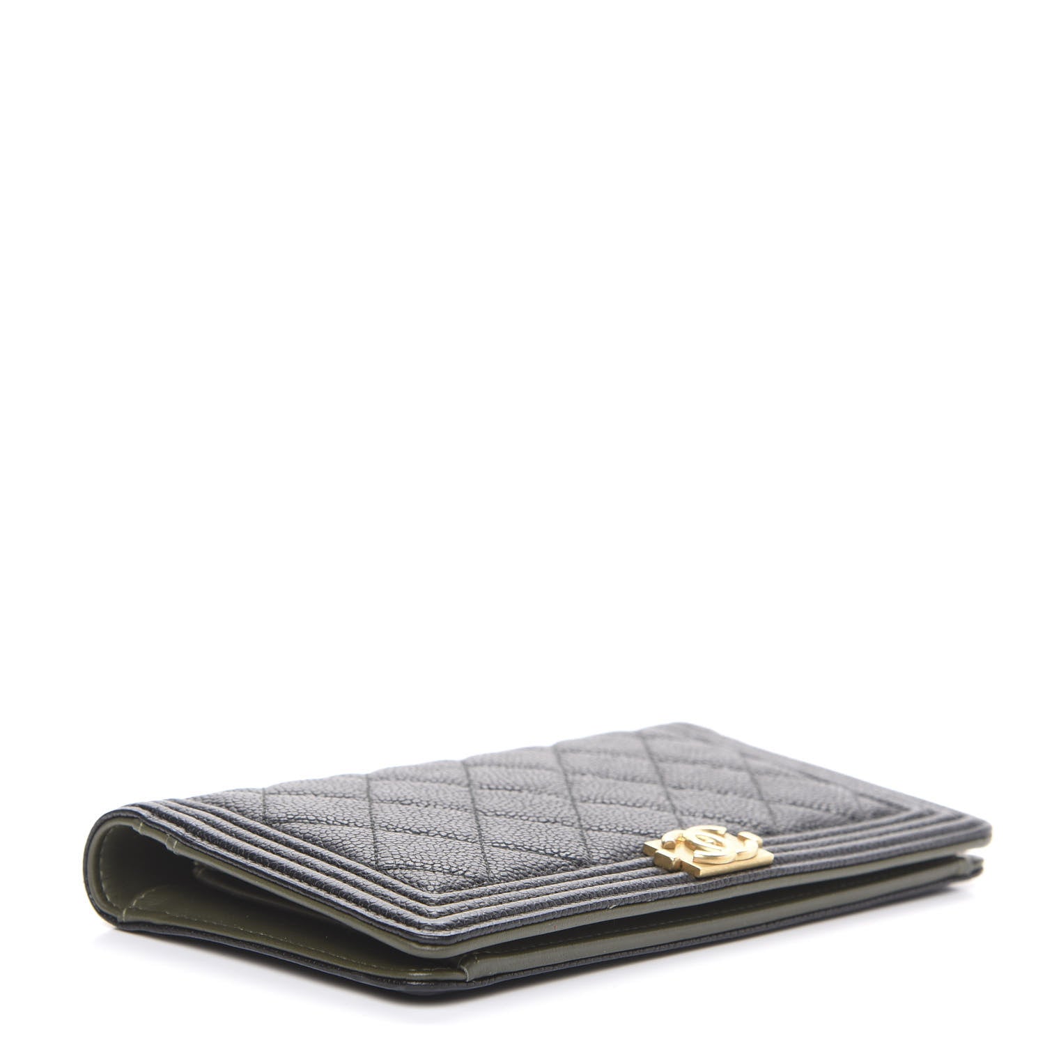 Chanel Caviar Quilted Boy Yen Wallet Black 3 of 9