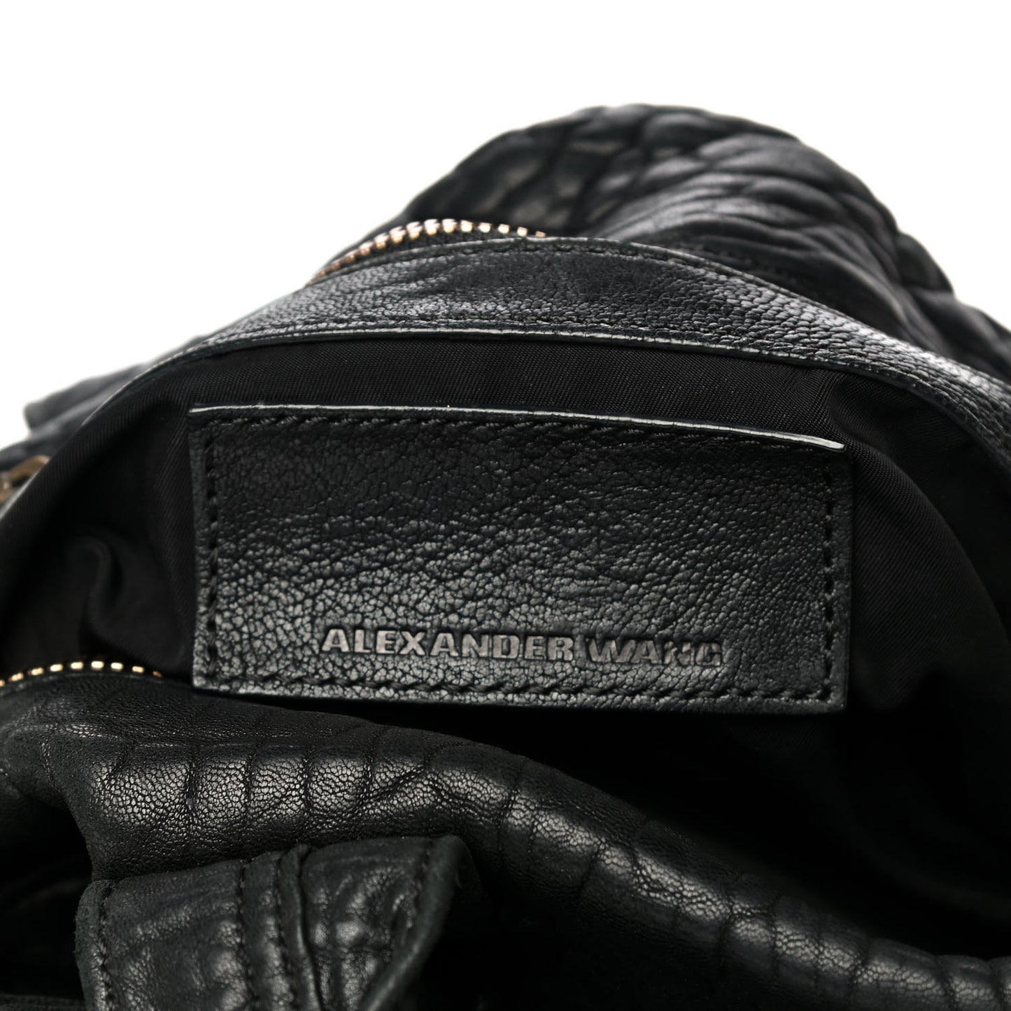 Pebbled Lambskin Rocco Black Antique Brass Hardware