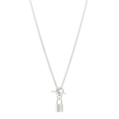Hermes Sterling Silver Cadenas Kelly Lock Pendant Necklace 1 of 5