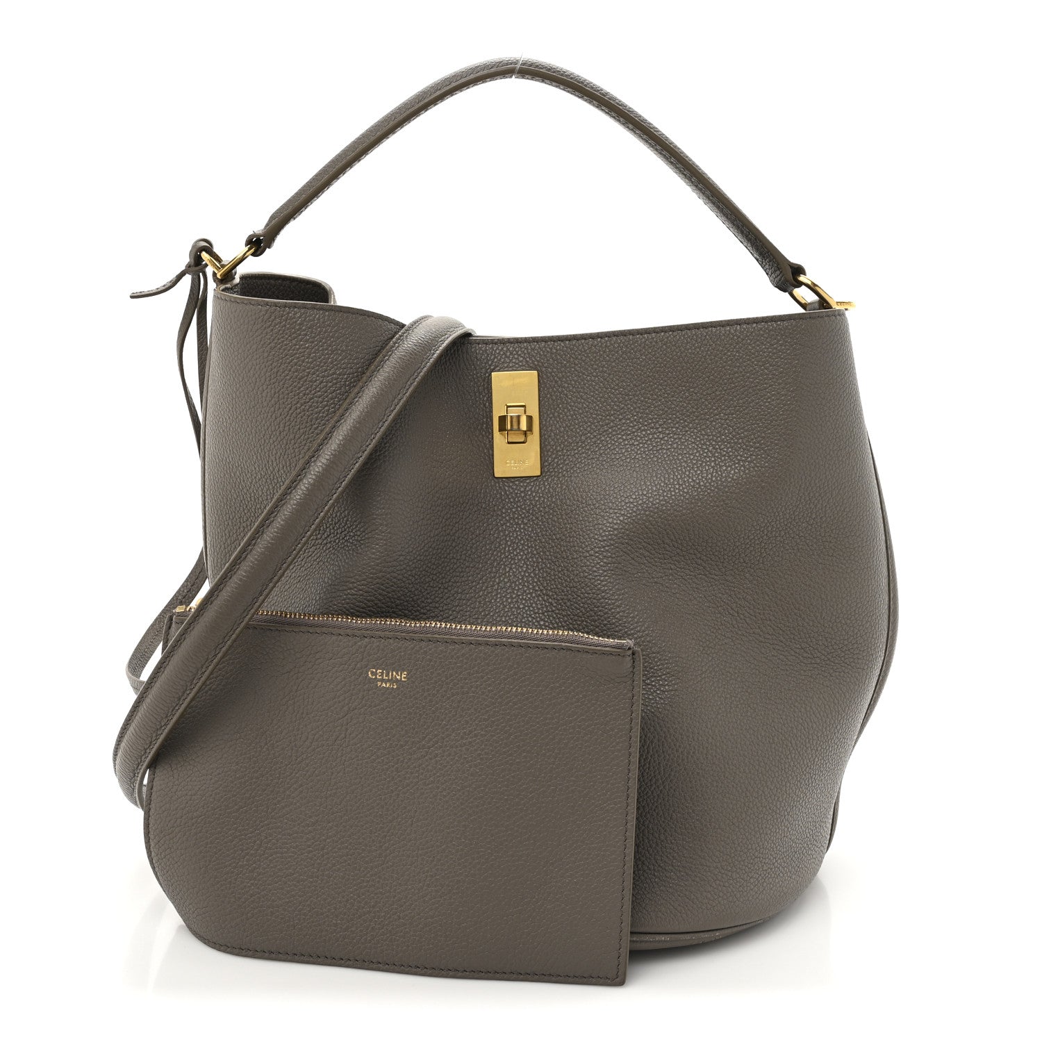 Celine Supple Grained Calfskin Bucket 16 Bag Pebble 3 of 15