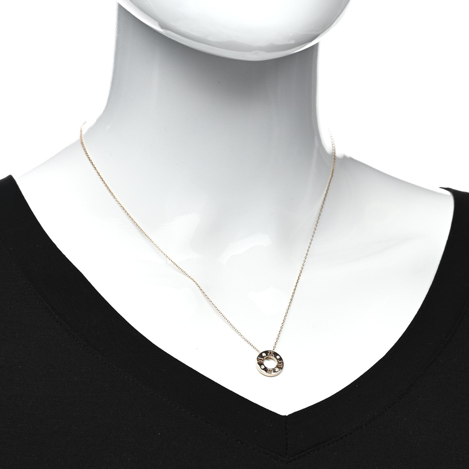 Tiffany 18K Rose Gold Diamond Atlas Pierced Pendant Necklace 4 of 11