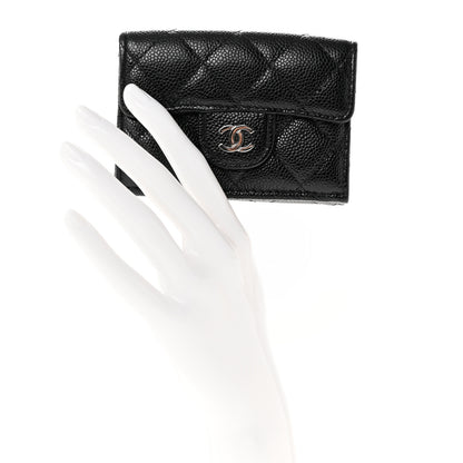 Chanel Caviar Quilted Tri-Fold Flap Wallet Black 2 of 8