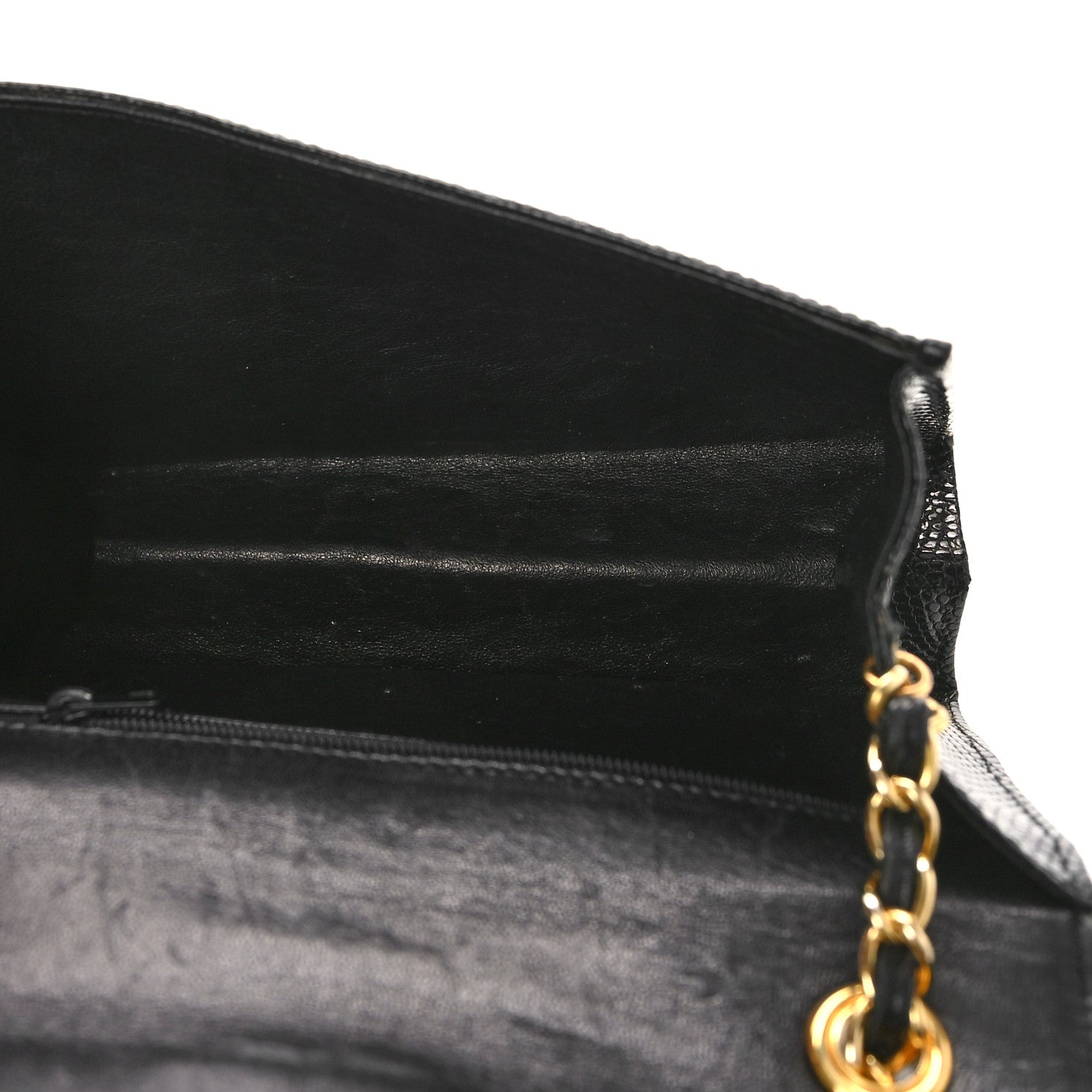Chanel Lizard Quilted CC Single Flap Bag Black 5 of 13