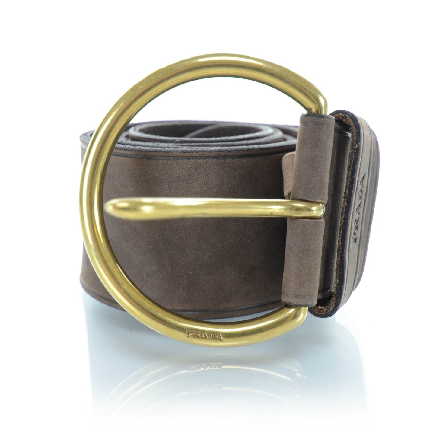 Leather Simple Belt Brown