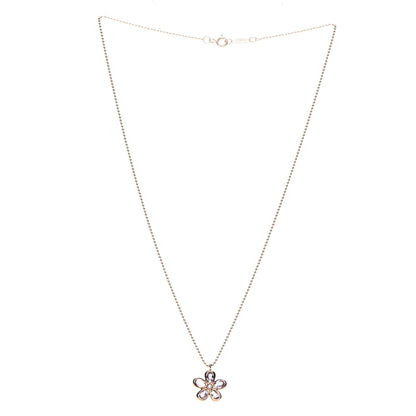 Tiffany 18K Rose Gold Amethyst Diamond Sparklers Flower Pendant Necklace 3 of 7