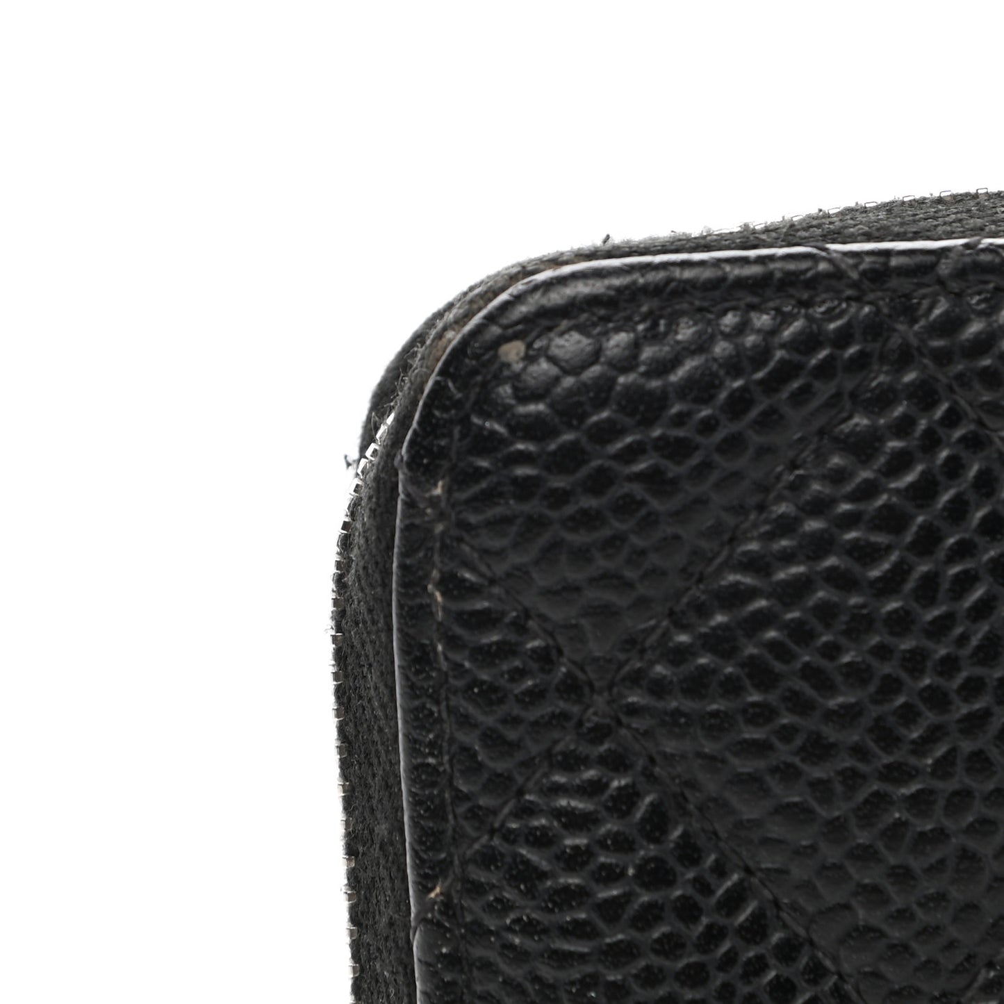 Caviar Quilted Zip Coin Purse Black
