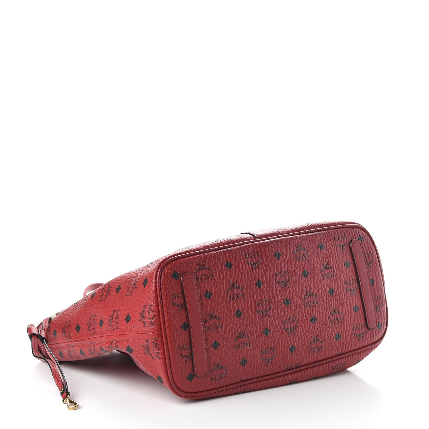 MCM Visetos Medium Liz Reversible Shopper Tote Ruby Red 4 of 15