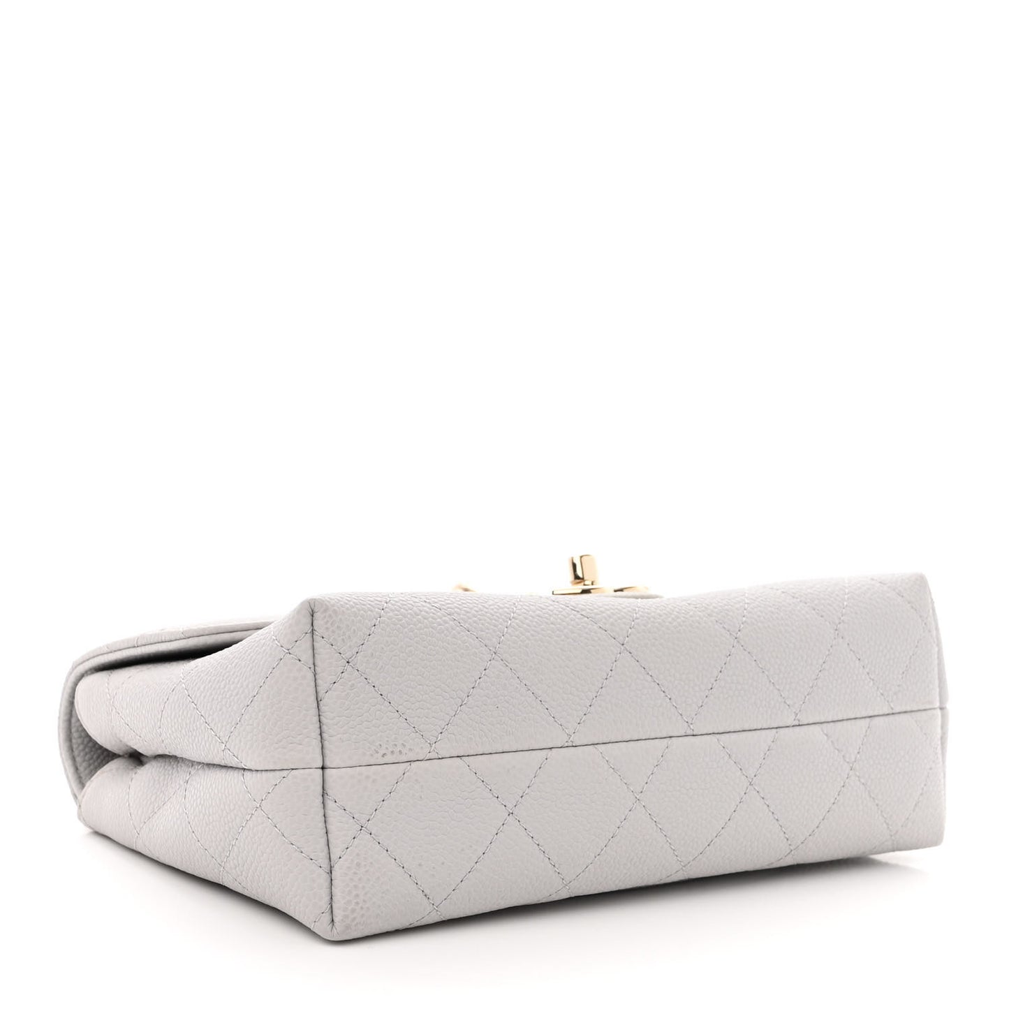 Caviar Quilted Small City Walk Flap Light Grey