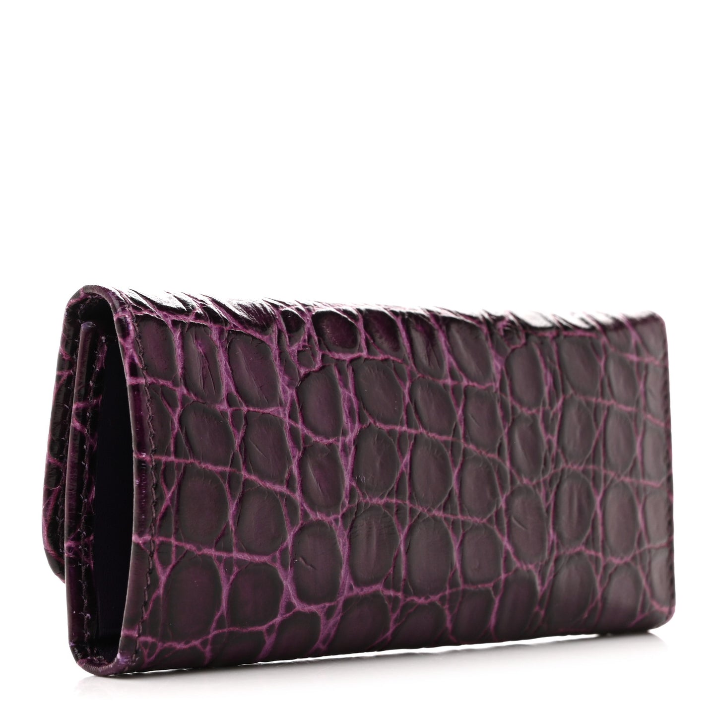 Calfskin Crocodile Embossed Card Holder Key Ring Petunia