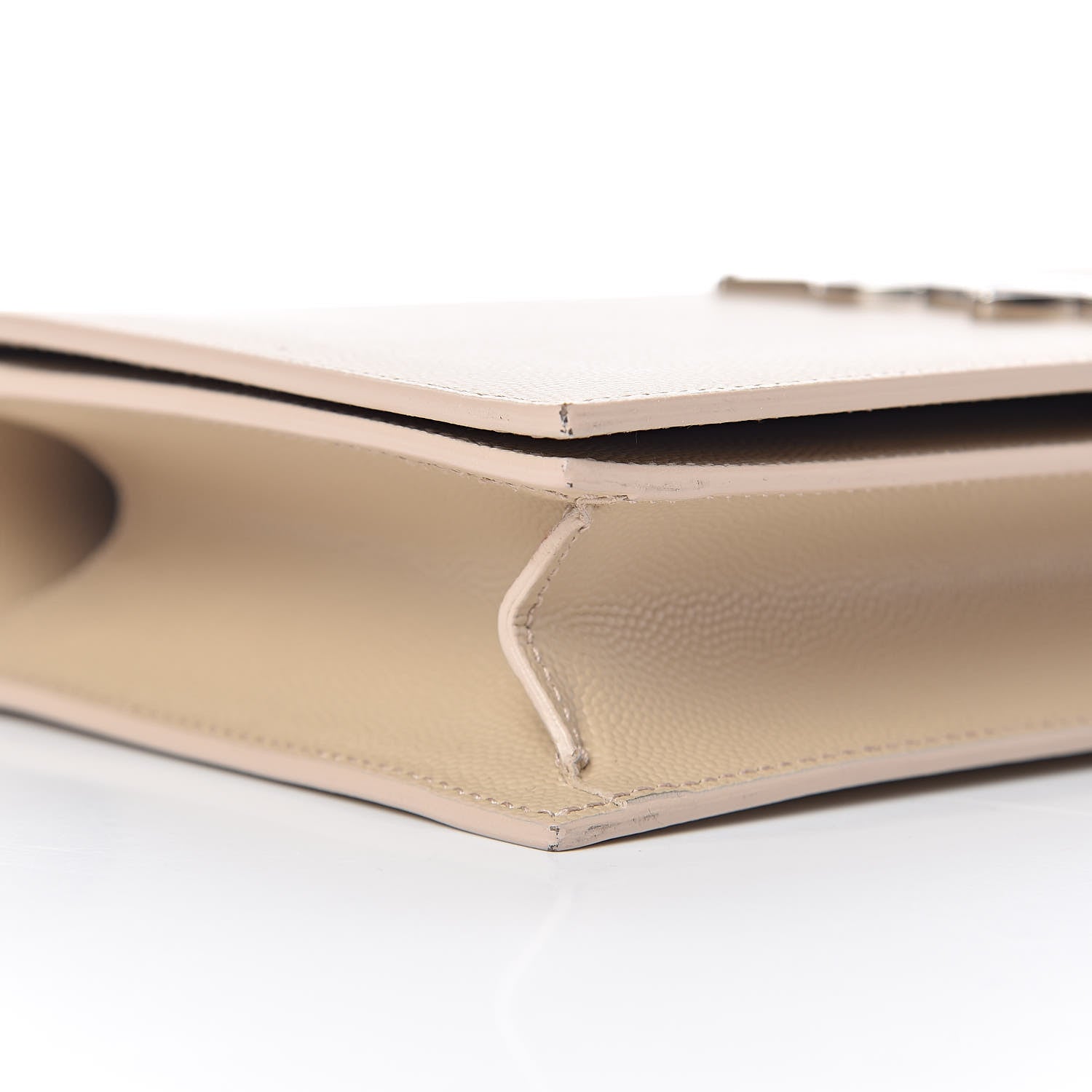 Saint Laurent Grain De Poudre Classic Kate Monogram Clutch Nude Powder 5 of 9