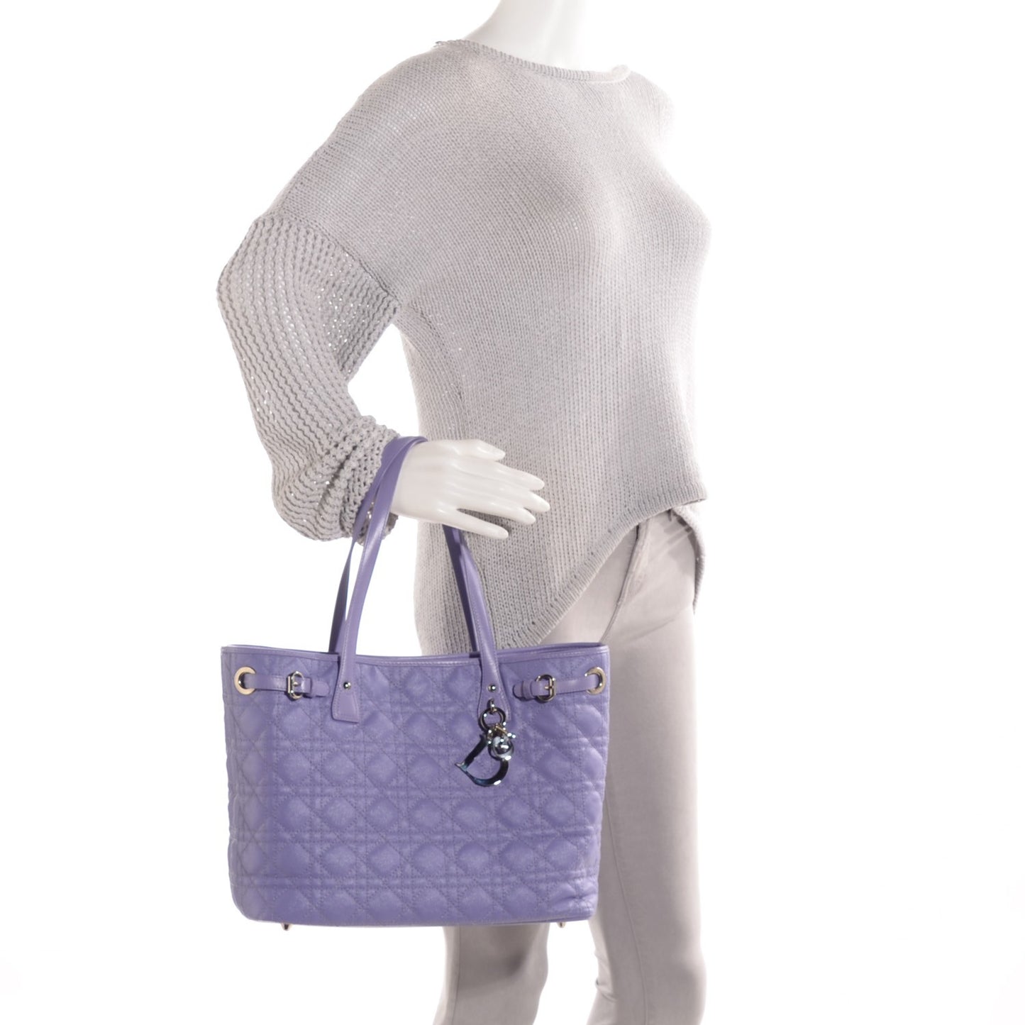 Coated Canvas Cannage Medium Panarea Tote Purple