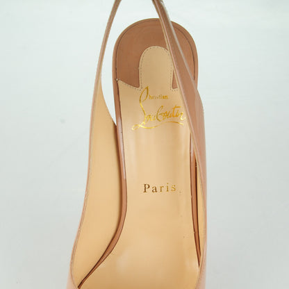Christian Louboutin Patent Lady Peep Sling 150 Pumps 40.5 Nude 7 of 7