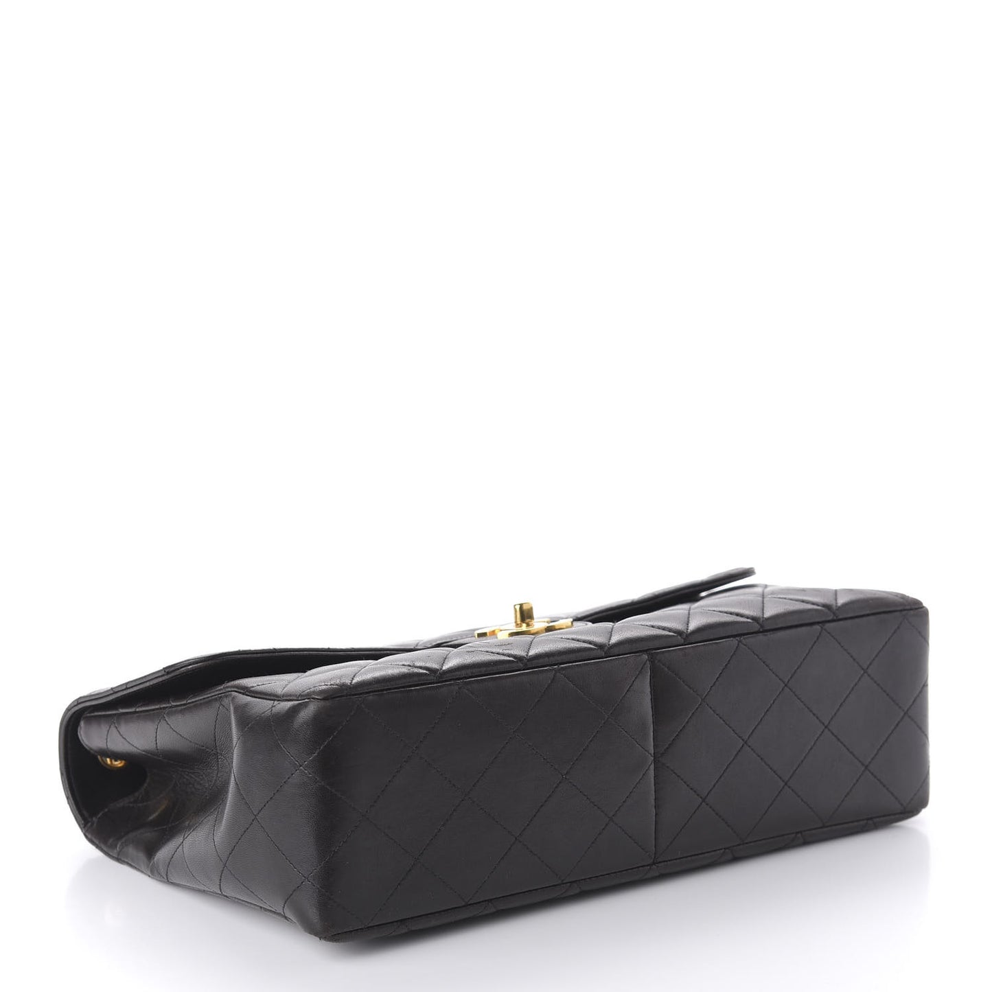 Lambskin Quilted Jumbo Single Flap Black