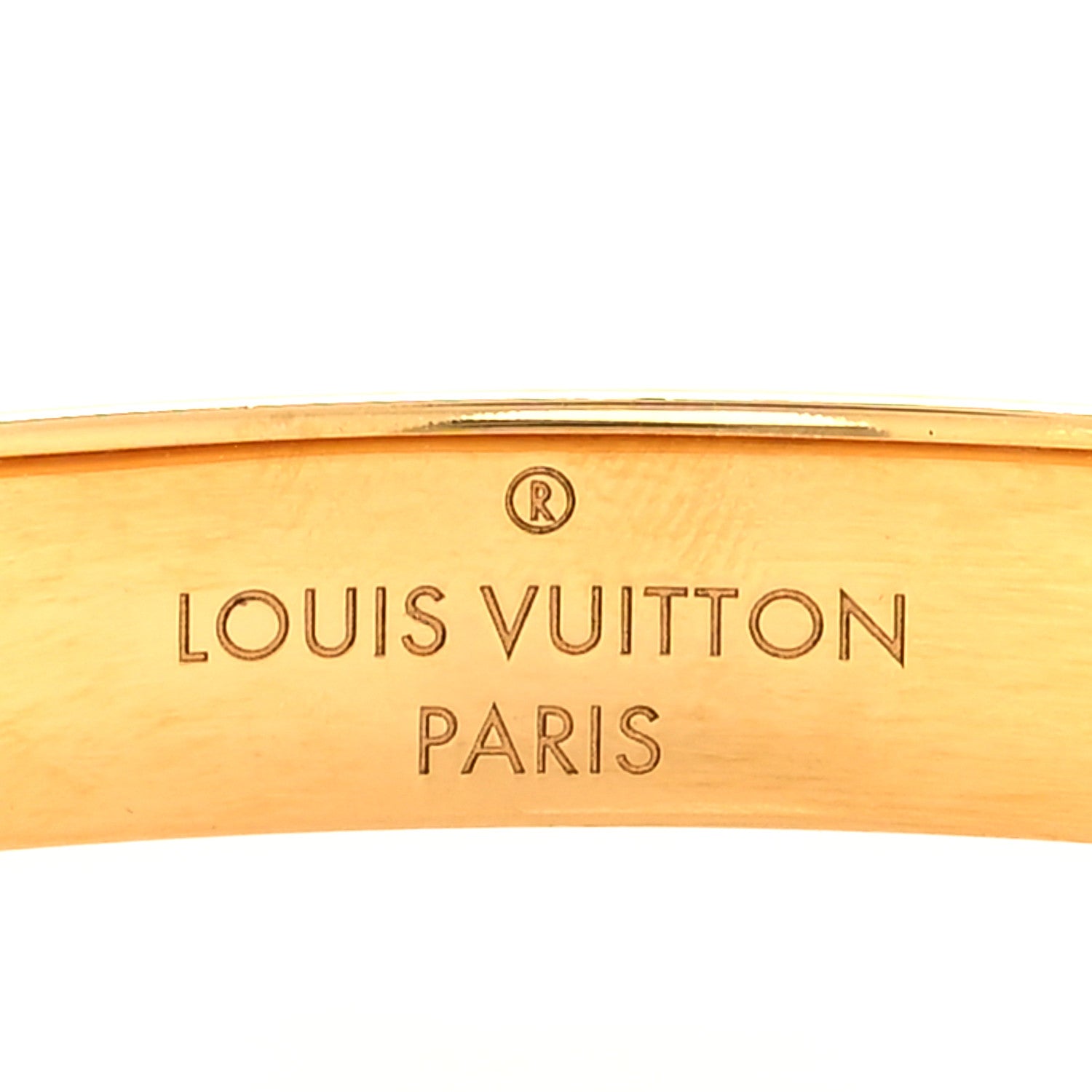 Louis Vuitton Brass Crystal Monogram Nanogram Strass Cuff S Gold 5 of 8