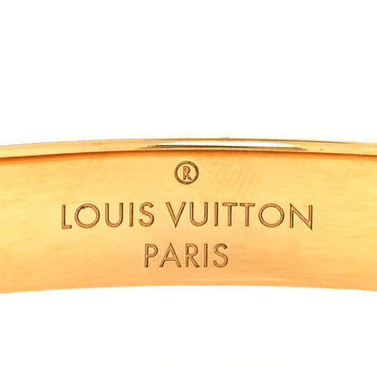 Louis Vuitton Brass Crystal Monogram Nanogram Strass Cuff S Gold 5 of 8