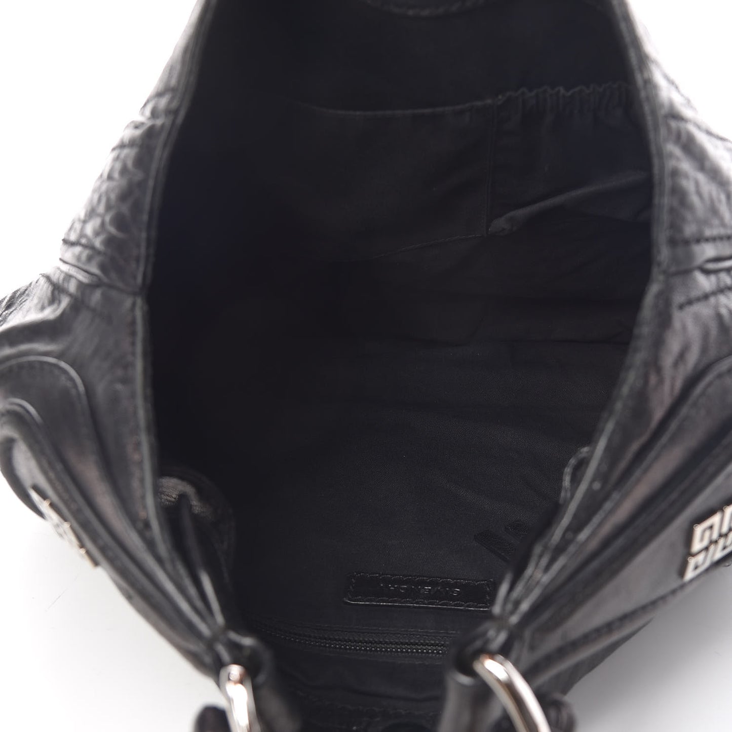 Tumbled Sheepskin Eclipse Hobo Black