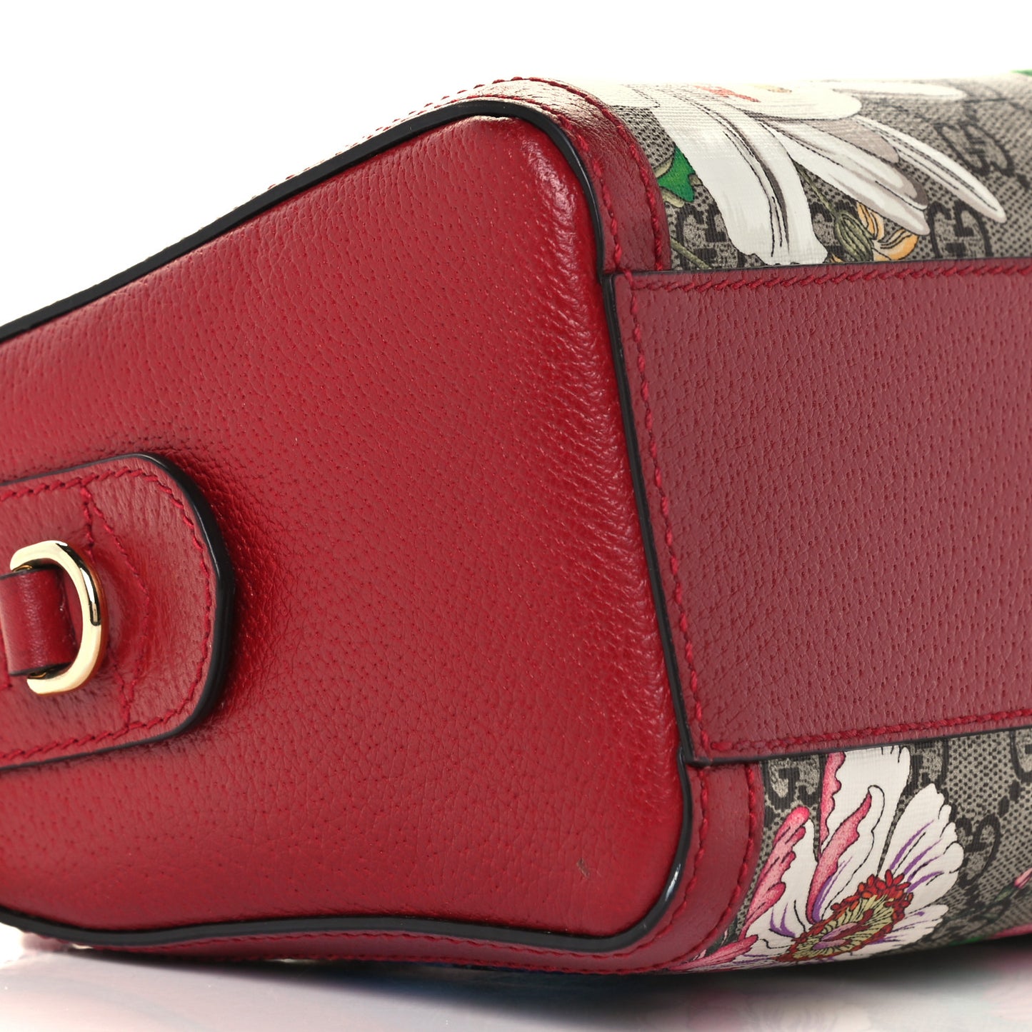 GG Supreme Monogram Flora Web Medium Ophidia Boston Red