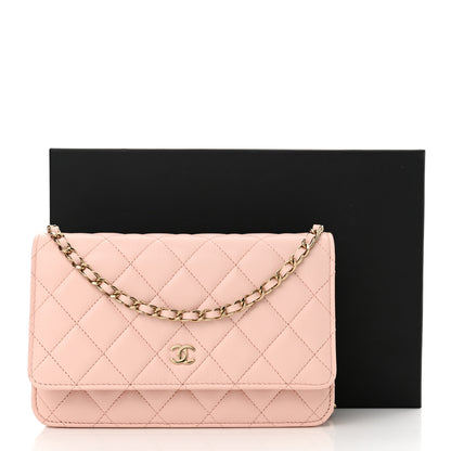 Chanel Caviar Quilted Wallet on Chain WOC Light Pink 12 of 12