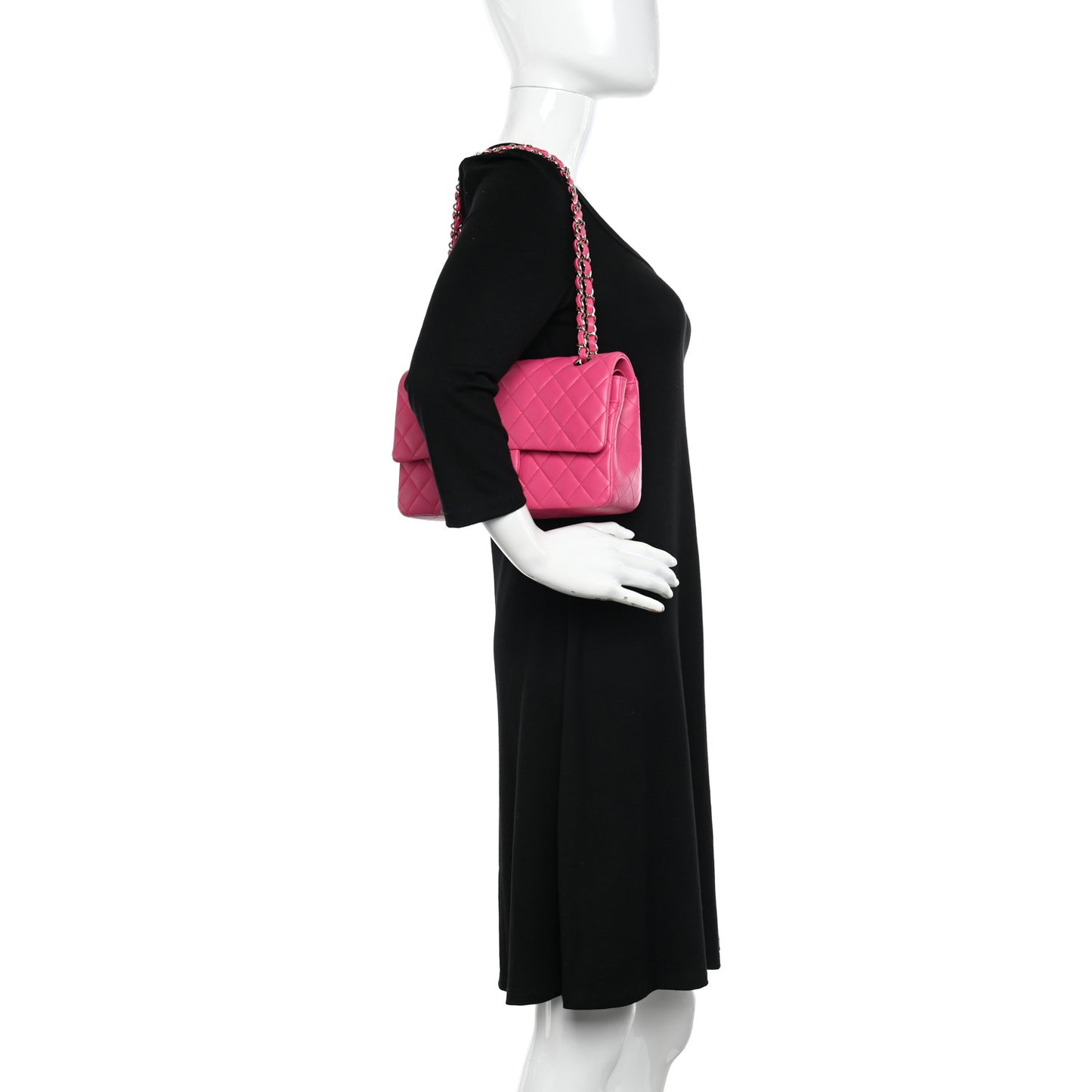 Lambskin Quilted Medium Double Flap Pink
