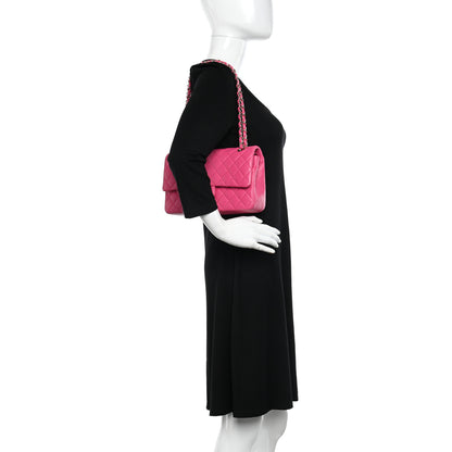 Chanel Lambskin Quilted Medium Double Flap Pink 2 of 10