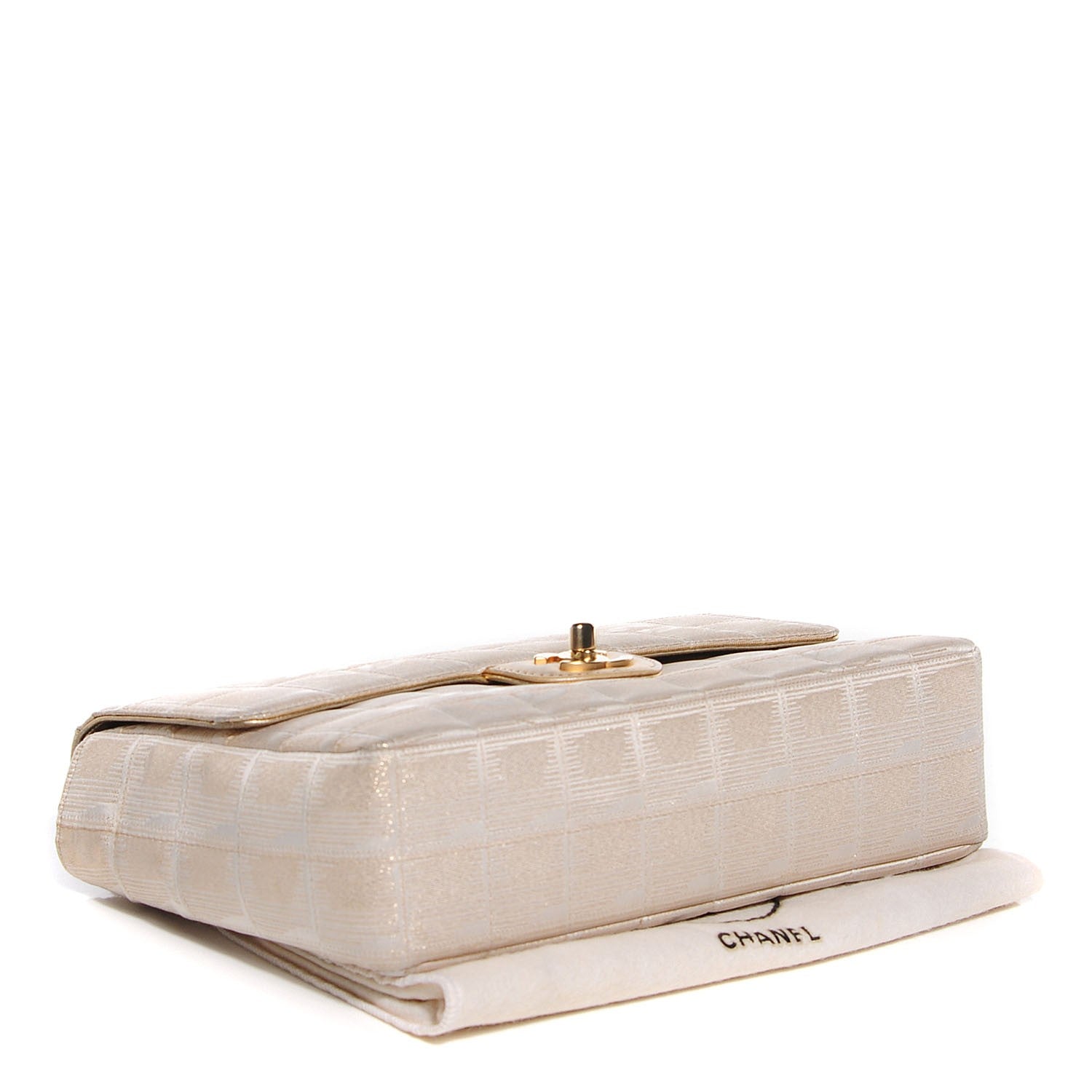 Chanel Metallic Nylon Medium Travel Flap Light Gold 4 of 8