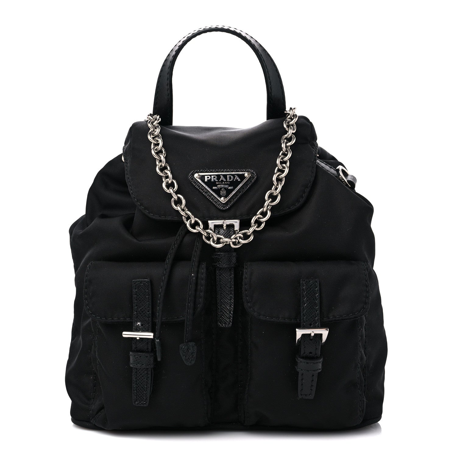 Prada Nylon Vela Mini Crossbody Backpack Black 1 of 8