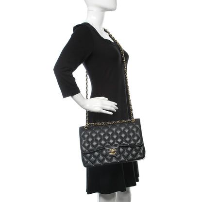 Chanel Caviar Quilted Jumbo Double Flap Black 3 of 13
