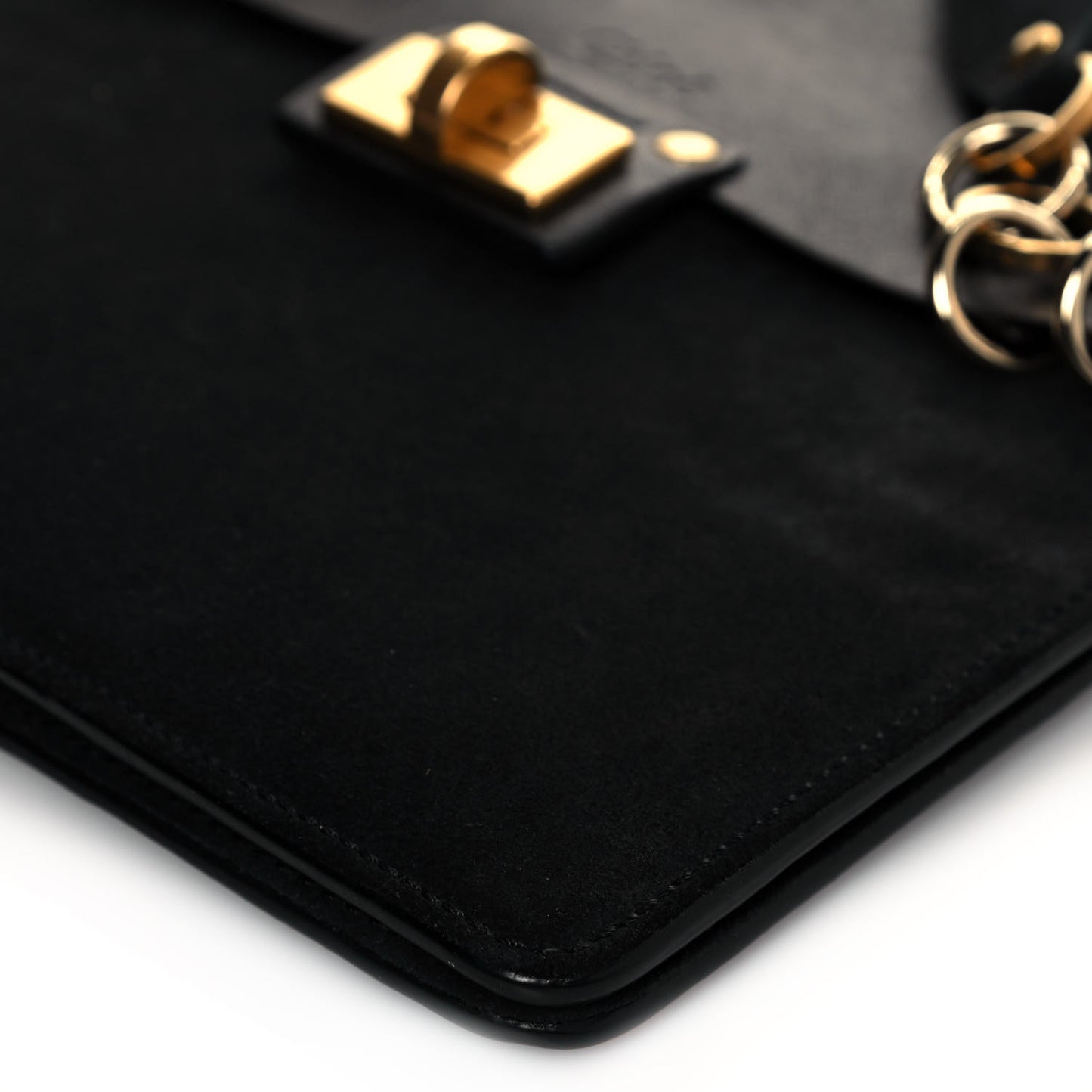 Calfskin Suede Small Jane Fringe Bag Black