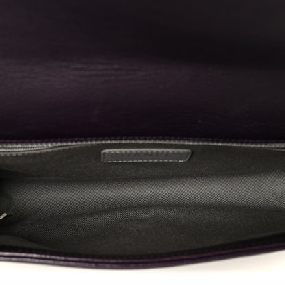 Chanel Calfskin Crystal Embossed Medium Boy Flap Plum 5 of 11