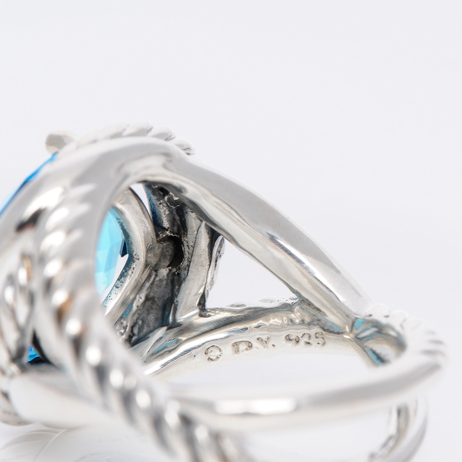 David Yurman Sterling Silver Blue Topaz 11mm Infinity Ring 53 6.5 5 of 5