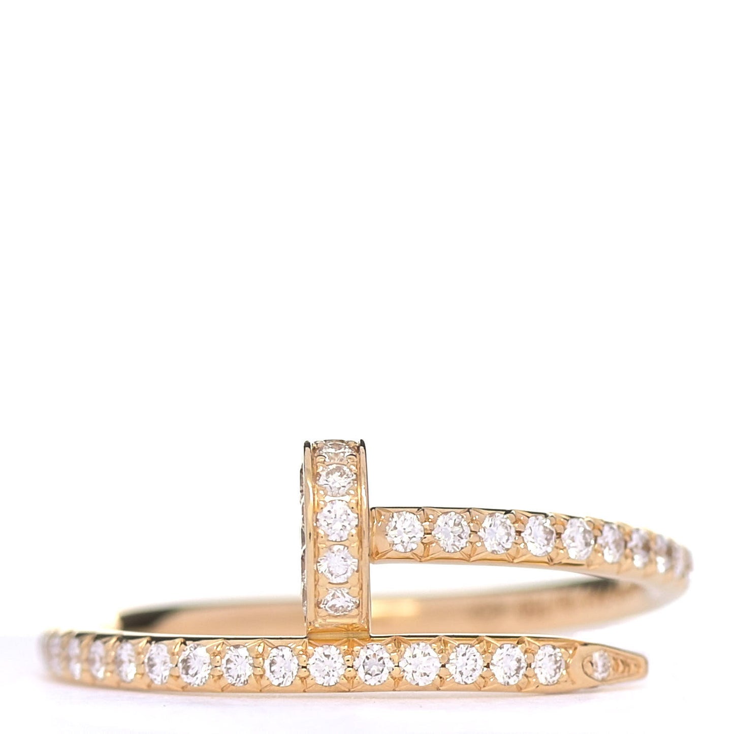 18K Yellow Gold Diamond Juste Un Clou Paved Ring 51 5.75