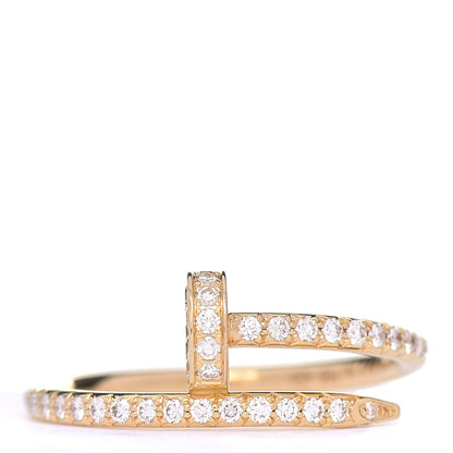 Cartier 18K Yellow Gold Diamond Juste Un Clou Paved Ring 51 5.75 1 of 5