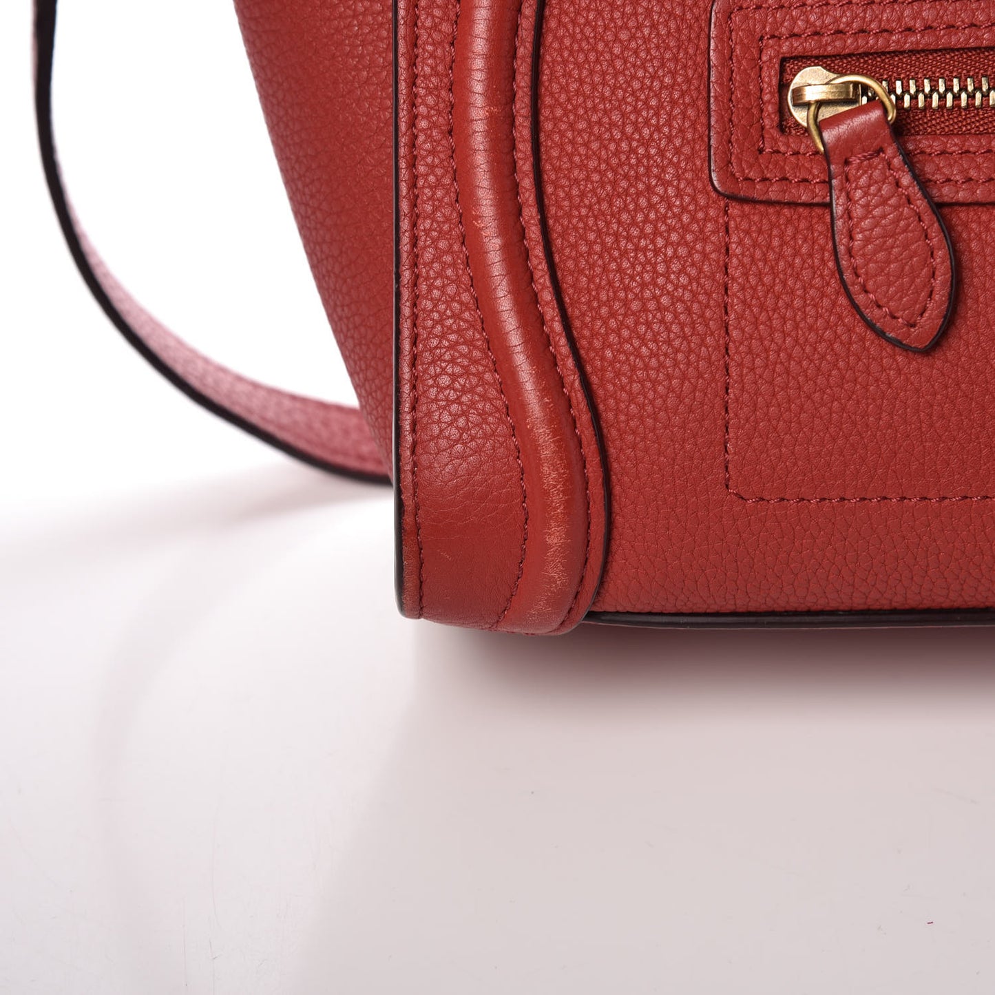 Baby Grained Calfskin Nano Luggage Red