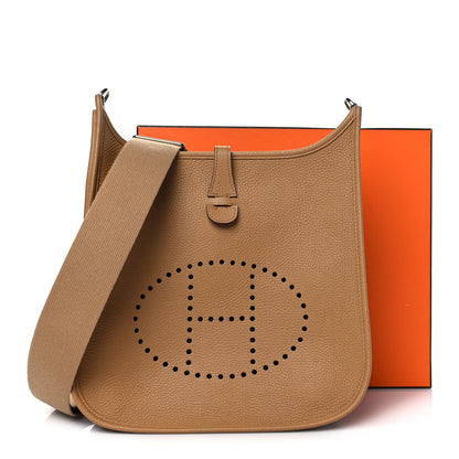Hermes Taurillon Clemence Evelyne III PM Biscuit 10 of 10